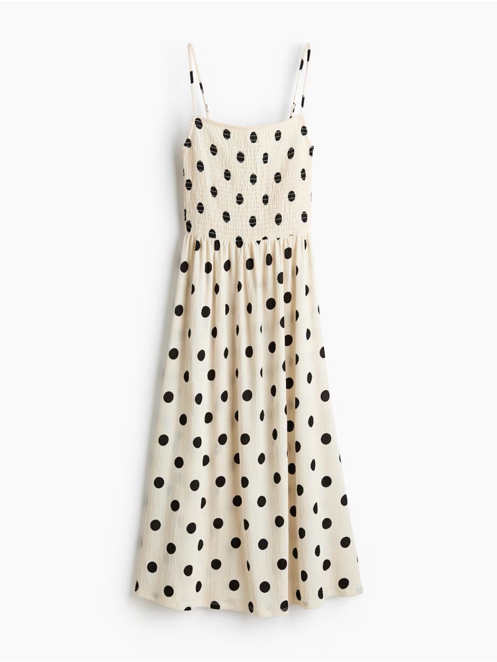 H&M Smocked Polka Dot Maxi Dress